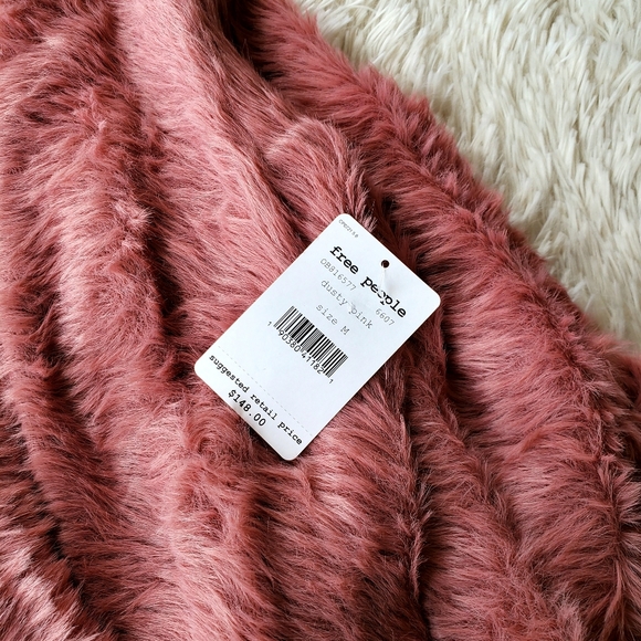 Free People Dusty Rose Faux Fur Cardigan - Picture 6 of 8